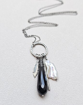 Wisior Kropla Atramentu z Perłą, ILEA