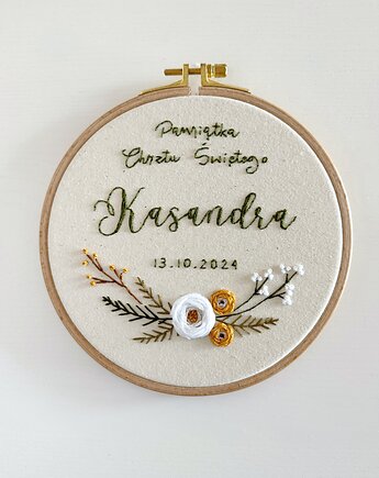 Tamborek haftowany - półwianek "Golden wild rose", Śmiała Sztuka
