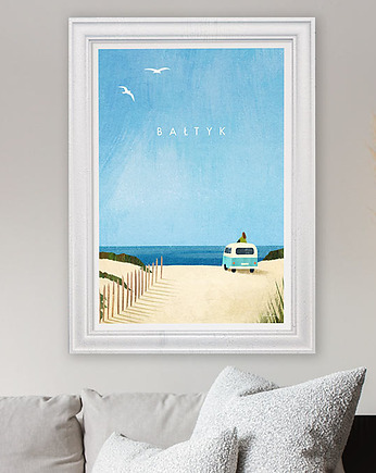 Bałtyk - kamper nad morzem - plakat 50x70 cm, minimalmill