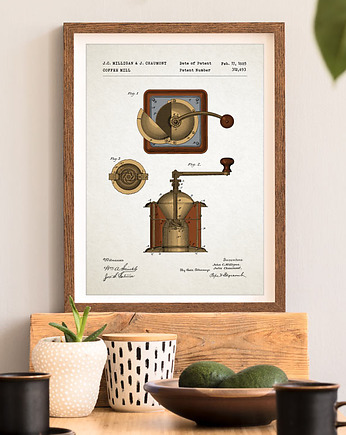 Młynek do kawy - patent - plakat 50x70 cm, minimalmill