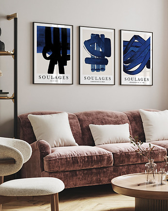 Zestaw 3 plakatów Soulages, HOG STUDIO