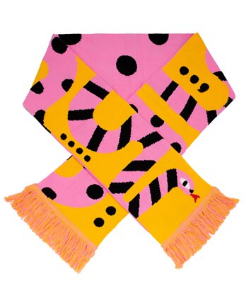 Szalik z bawełny organicznej różowy snake, KABAK