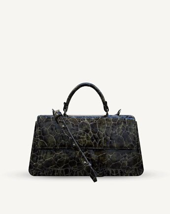 "Audrey M+" lakierowana skóra tłoczona na wzór krokodyla, Hedonism