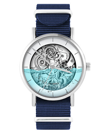 Zegarek - Steampunk wodny - granat, nylon, yenoo