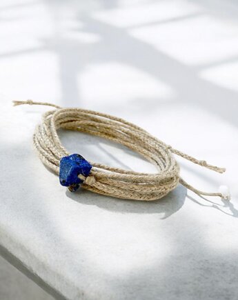 NATURE Len i lapis lazuli bransoletka, galeria nuit