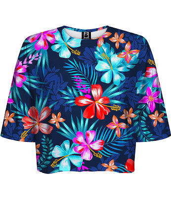 DR.CROW T-shirt Krótki CROP Colourful Flowers, DrCrow