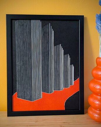 Ręcznie drukowany linoryt "6-ta Aleja" 29,5x40cm, Grafiki Natsona