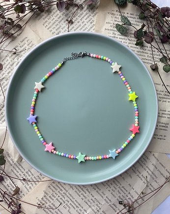 Kolorowy naszyjnik gwiazdki, Panji Handmade
