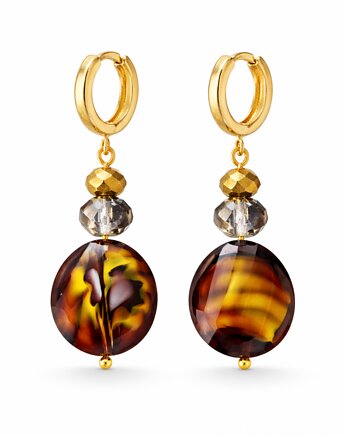 Kolczyki EMBER  -unikat, srebro złocone 24K, ISSI Jewelry
