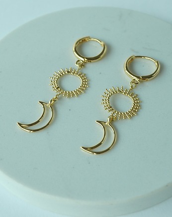 Kolczyki pozłacane Magia Słońca i Księżyca, Kamari Jewels