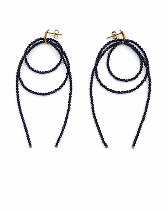 Kolczyki z czarnego spinelu złocone, lulukalina