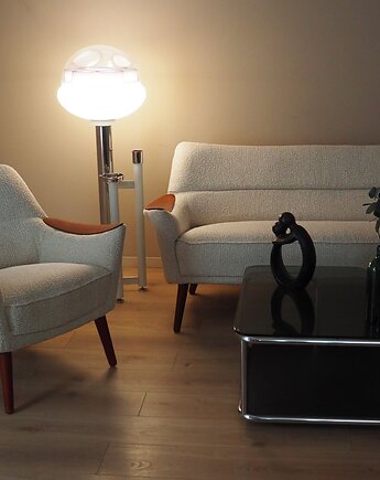 Lampa podłogowa z popielniczką, Space Age design, lata 60, produkcja: Włochy, Przetwory design