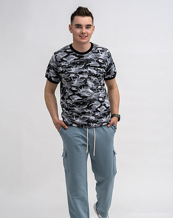 T-shirt męski  basic   moro  z kieszonką, 3 for U