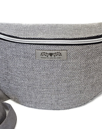 Szara nerka pleciony materiał boho na ramię, Made by Joan