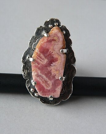 Pierścionek -rodochrozyt na surowo-, Emilia Woźniak