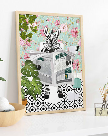 Plakat Zebra na porannej prasie, Harvest Maison