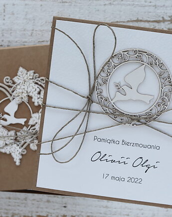 Ręcznie robiona kartka na bierzmowanie - pamiątka bierzmowania, sorte