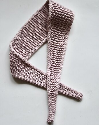 Mini szalik z merynosa brudny róż/ liliowy, knots