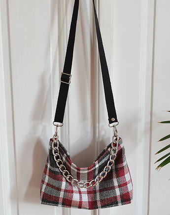 Lniana torebka w kratę, modeMania