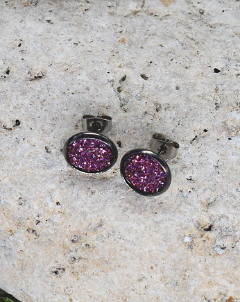 Stalowe kolczyki wkrętki z druzami boho, Spirit Of Copper
