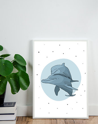 Plakat dla dzieci Delfiny A3 (30x42 cm), Samorobne