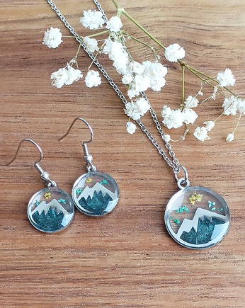 Wyjątkowy komplet kolczyki i naszyjnik DZIKA MARCHEWKA