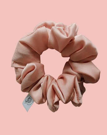 Satynowa gumka satynowa scrunchie owijka frotka brudna brzoskwinia MIDI, Capillum