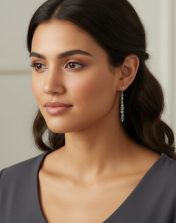 Drobne kolczyki z labradorytami srebro 925, Yamira Art Studio