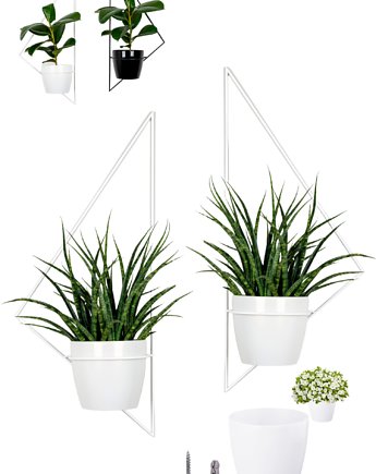 Zestaw 2 szt. Kwietnik na ścianę ścienny metalowy zestaw 2 sztuk 80 cm, A.D Home
