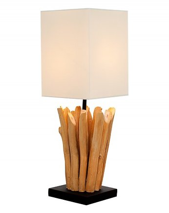 Lampa stołowa Euphoria biała drewno 45cm, Home Design