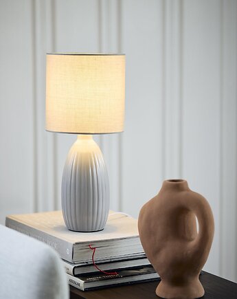 Ceramiczna lampa stołowa Uno w szarym odcieniu, Elado