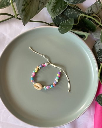 Bransoletka muszle koraliki akrylowe, Panji Handmade