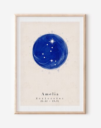 Plakat - Znak zodiaku  Koziorożec/Capricornus - Plakat personalizowany, Mint In Paper