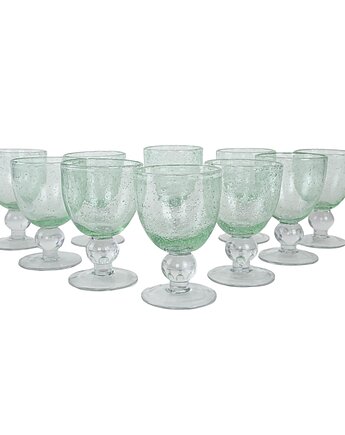 Komplet kieliszków ze szkła bąbelkowego, włoski design, lata 70,  Włochy, Przetwory design