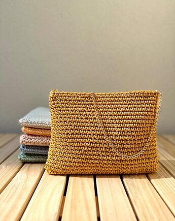 Szydełkowa torebka baguette z opcją wyboru paska i koloru  Freska Handmade, freska