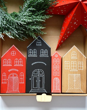 4 x domki drewniane ręcznie malowane, Kolekcja19