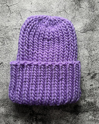 Czapka Lumi 100% wełna z Peru żywy fiolet, Made by Jaga