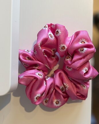 100% jedwab naturalny scrunchie, gumka do włosów, akcesoria do włosów, HANDMADE crochet by Klaudia