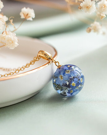 Wisiorek z niezapominajkami, nature gift