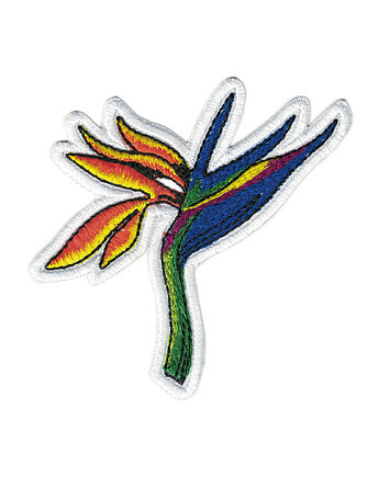 Naszywka naprasowanka STERLICJA KWIAT termo haftowana roślinna 8,6x8,6cm, Wyszywane