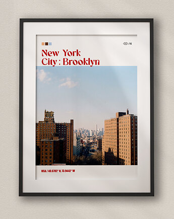 Minimalistyczny plakat Nowy Jork Brooklyn - Do salonu, sypialni, biura, DAPIDOKA