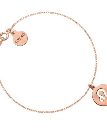 Matowa bransoletka z zodiakiem Lwa z różowego złota, SOTHO