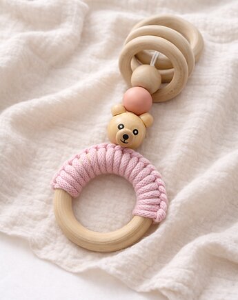 Drewniana zawieszka sensoryczna dla niemowlaka, Mymami