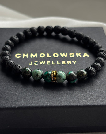 Bransoletka męska Turkus Afrykański, Chmolowska Jewellery