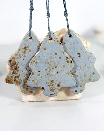 Ceramiczne choinki zestaw 3 ozdób choinkowych, 10FingersArt
