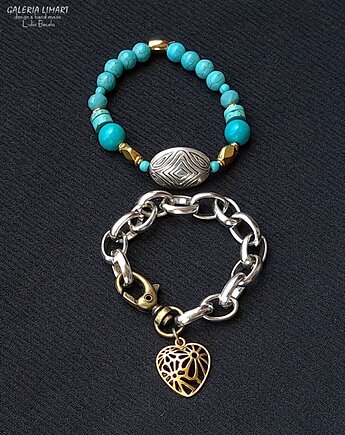 Komplet modnych bransoletek boho oryginalny PREZENT handmade 3w1!, Galeria Limart