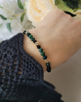 OCHRONA i OBFITOŚĆ- delikatna bransoletka z Turmalinem i Cytrynem, Seylla pracownia