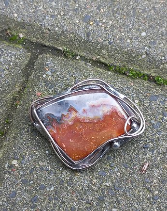 Agat jesienny - broszka, po drugiej stronie lustra