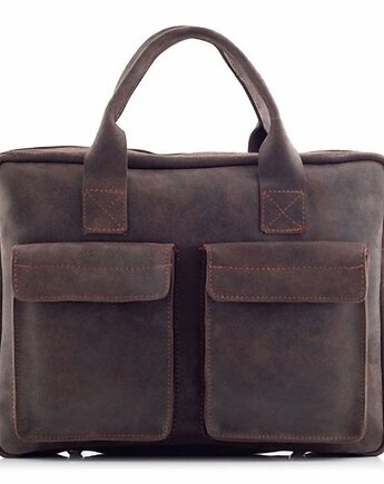 Ciemny brąz torba na laptopa 15,6 męska skóra vintage belveder BV82, Belveder