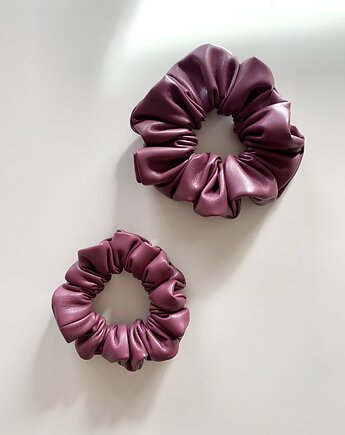Scrunchie Diana z ekoskóry w śliwkowym kolorze, Volie Line